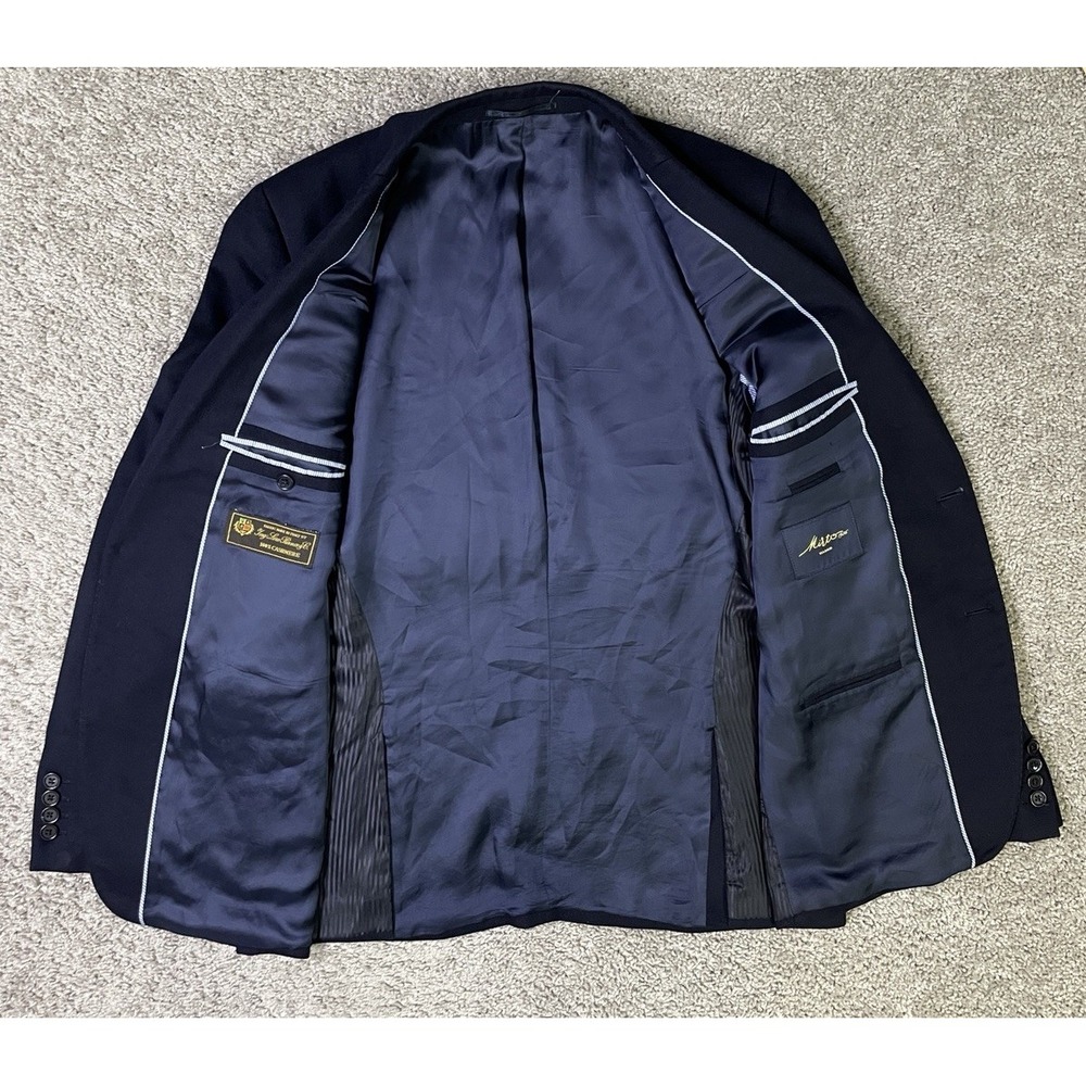 Mirto 1956 Men's Deep Navy Blazer Jacket Loro Piana Cashmere Size 44 Length 29 - Picture 4 of 14